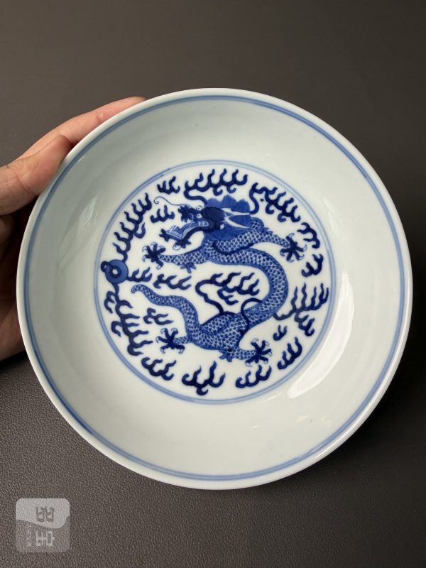 清光绪 青花云龙纹盘 - 图5
